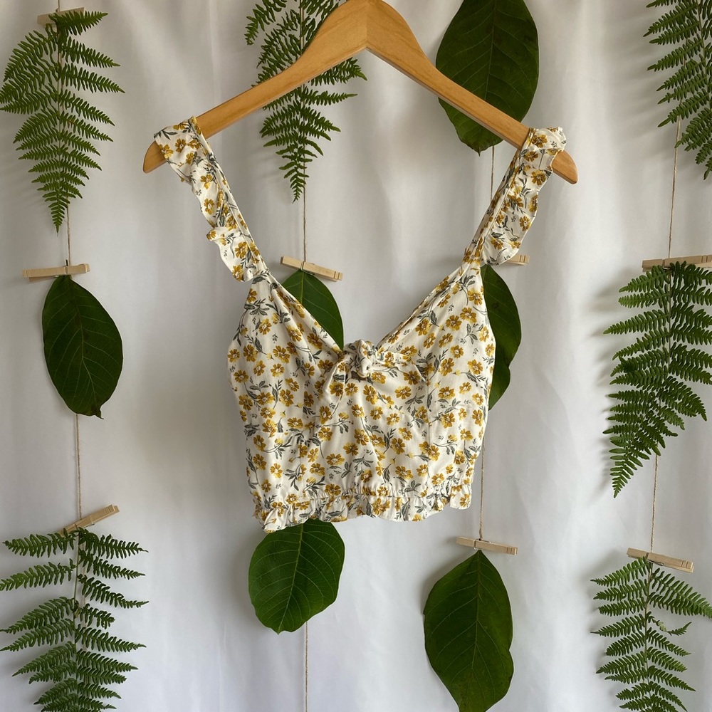 Knot Front Ruffled Strap Cami